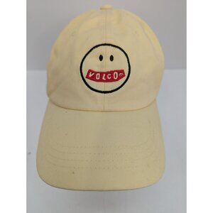Volcom Smiley Face Diamond Men Yellow Wide Brim Adjustable Strap Back Cap Hat